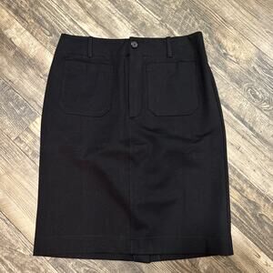 MAEVE BY ANTHROPOLOGIE The Colette Pencil Straight Skirt Black Pockets Midi XL